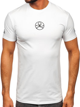 Biele pánske tričko s potlačou Bolf MT3040
