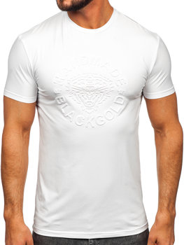 Biele pánske tričko s potlačou Bolf MT3056