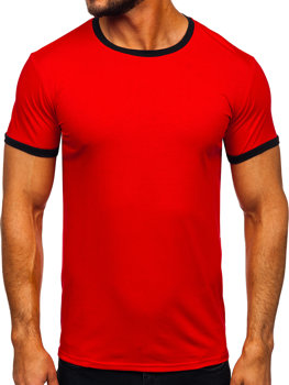 Červené pánske tričko bez potlače Bolf 8T83