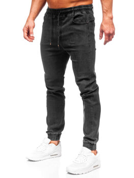 Čierne pánske rifľové jogger nohavice Bolf 9102