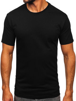 Čierne pánske tričko bez potlače Bolf 14291