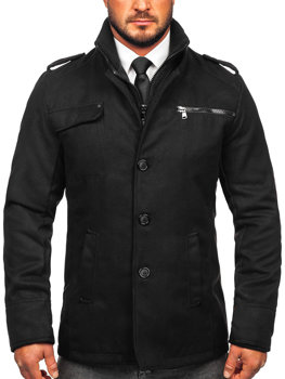 Čierny pánsky kabát BOLF 8856