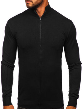 Čierny pánsky sveter so zapínaním na zips Bolf MM6004