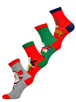 Dámske vianočné ponožky-mix farieb Bolf M798-4P 4 PACK
