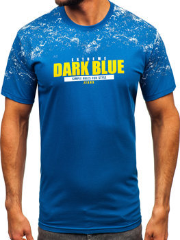 Modré pánske bavlnené tričko Bolf 14725