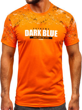 Oranžové pánske bavlnené tričko Bolf 14725