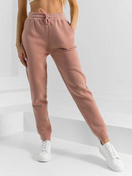 Púdrovo-ružové dámske teplákové nohavice Bolf HL540