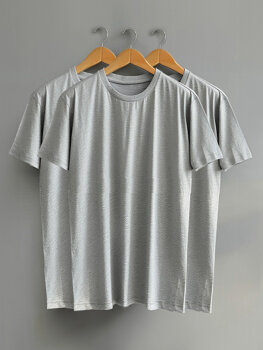 Sivé dámske tričko bez potlače Bolf SD211-3P 3PACK