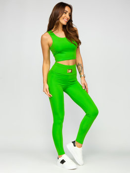 Zelená dámska dvojdielna športová súprava Fashion Bolf 022