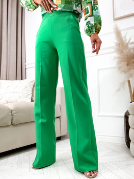 Zelené dámske látkové nohavice s rozšíreným strihom Bolf 8158