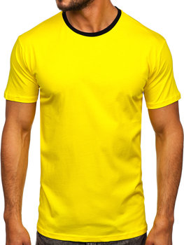 Žlté pánske bavlnené tričko Bolf 0004