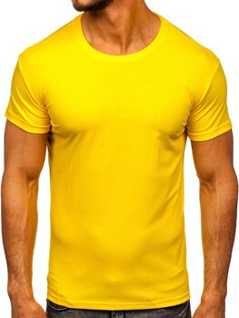 Žlté pánske tričko bez potlače Bolf 2005