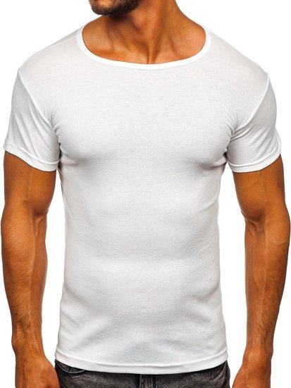 Biele pánske tričko bez potlače Bolf NB003