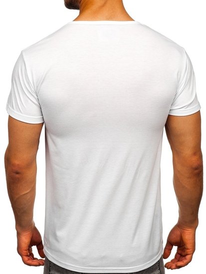 Biele pánske tričko s potlačou Bolf KS2037