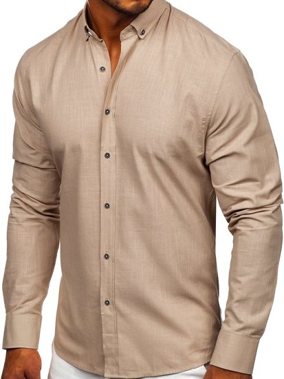 Blankytná pánska bavlnená košeľa s dlhými rukávmi Bolf 20701
