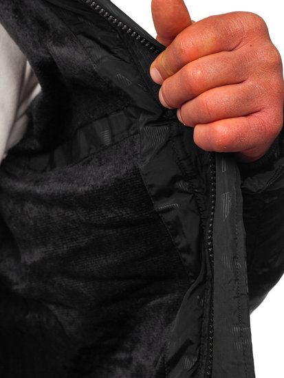 Čierna pánska prešívaná zimná bunda Bolf 27M8109