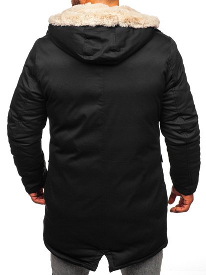 Čierna pánska zimná bunda parka Bolf 22M37