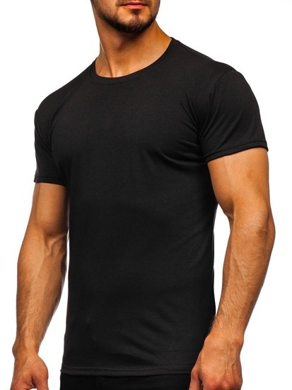 Čierne pánske tričko bez potlače Bolf 2005