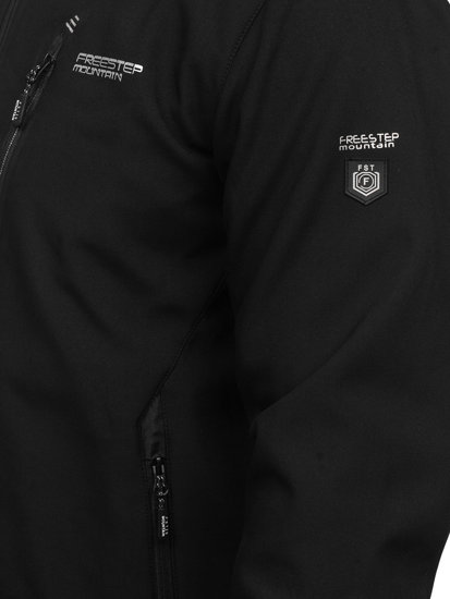 Čierno-strieborná pánska softshellová bunda Bolf WX086