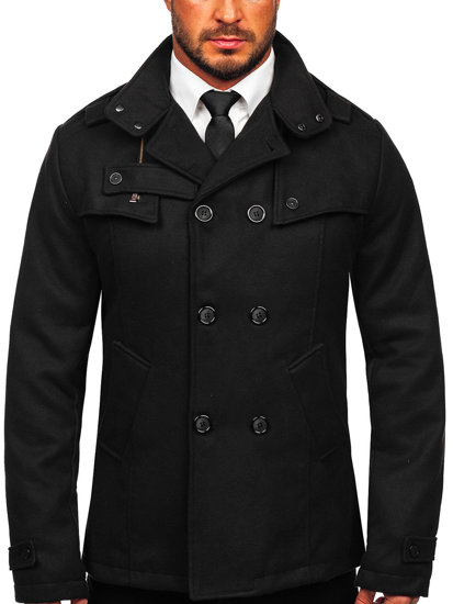 Čierny pánsky kabát BOLF 8857