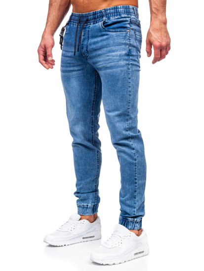 Modré pánske rifľové jogger nohavice Bolf HY1021