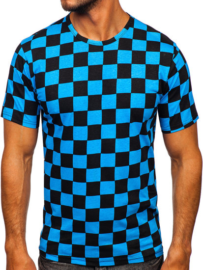 Modré pánske tričko s potlačou Bolf 14941