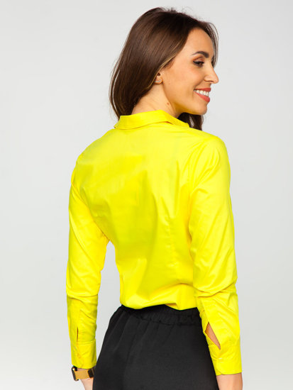 Žltá dámska košeľa s dlhými rukávmi Bolf HH039