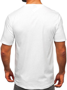 Biele pánske bavlnené tričko Bolf 14769