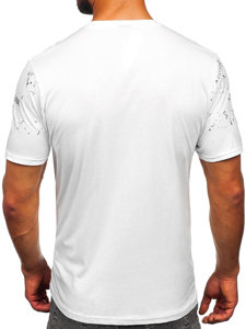 Biele pánske tričko s potlačou BOLF 14204
