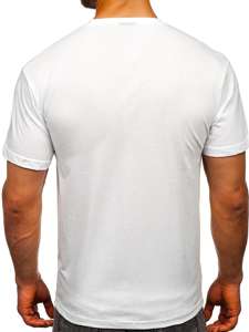 Biele pánske tričko s potlačou Bolf 10821