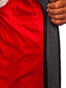 Červená pánska prešívaná športová zimná bunda Bolf JP1102