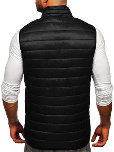 Čierna pánska prešívaná vesta bez kapucne Bolf LY32