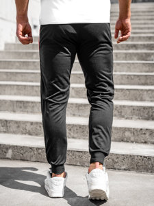 Čierne pánske teplákové jogger nohavice Bolf K10336A
