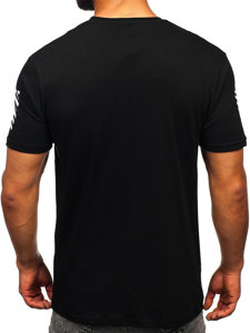 Čierne pánske tričko s potlačou Bolf 2611