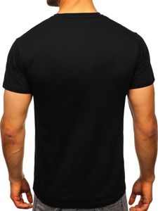 Čierne pánske tričko s potlačou Bolf KS2106