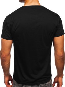 Čierne pánske tričko s potlačou Bolf KS2552
