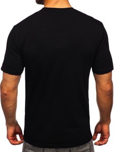 Čierne pánske tričko s potlačou a aplikáciami Bolf 192380