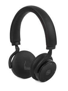 Čierne stereofónne bluetooth slúchadlá na uší QBM-68