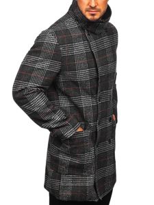 Čierny pánsky zimný kabát Bolf 1116