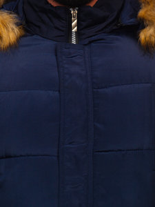 Granatowa pikowana kurtka męska zimowa Denley 5M50