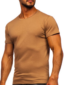 Hnedé pánske tričko bez potlače Bolf 2005