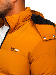 Pánska prešívaná zimná bunda vo farbe ťavej srsti Bolf 6904