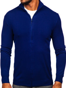 Pánsky sveter so zapínaním na zips v indigovej modrej farbe Bolf MM6004