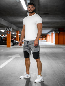 Sivé pánske športové šortky Bolf Q3859
