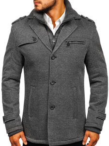 Sivý pánsky zimný kabát Bolf 88805