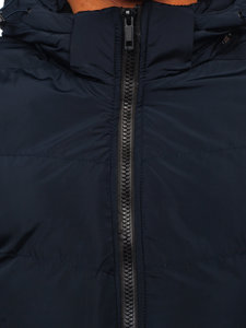 Tmavomodrá pánska prešívaná zimná bunda Bolf 6971