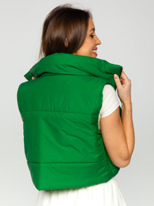 Zelená dámska krátka prešívaná vesta Bolf 82330
