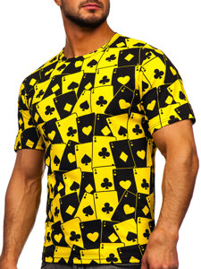 Žlté pánske tričko s potlačou Bolf 14942